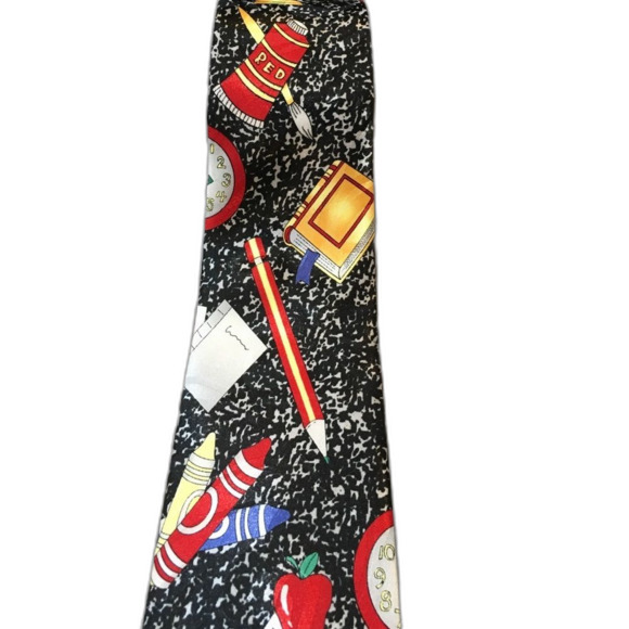 Steven Harris Teacher Tie Black White - Picture 3 of 5